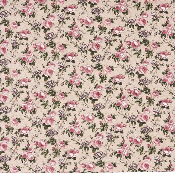 Pottery Barn Adelise Reversible Cotton Linen Floral Quilt Queen - Picture 4 of 14
